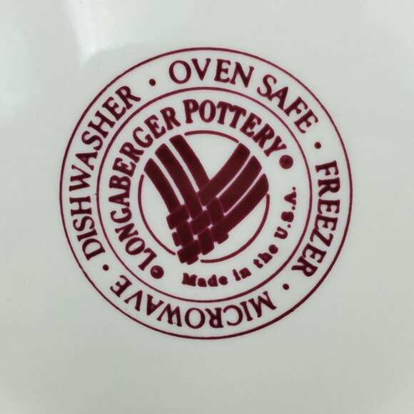 Longaberger Woven Traditions Red Rim Soup Bowls Paprika Rimmed Salad Pasta Bowls - Picture 5 of 8